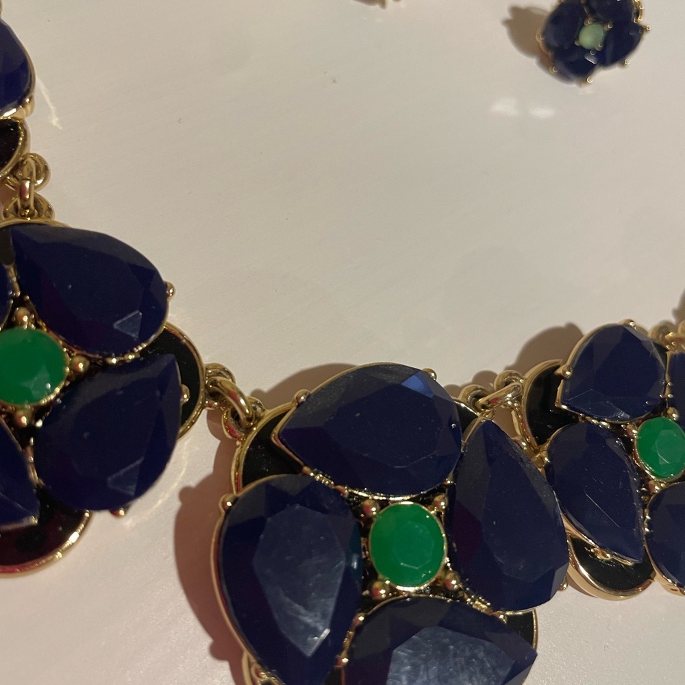 Kate Spade Navy and Green Earring and Necklace Set - Picture 5 of 8